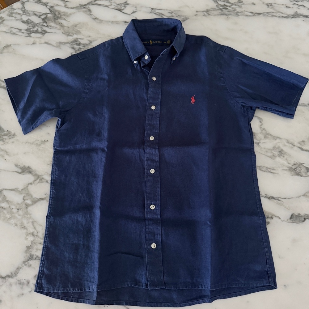 Polo Ralph Lauren Cotton Blue short sleeve shirt. Small‎